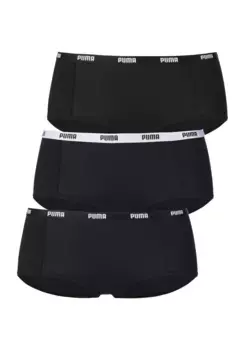 Трусики PUMA (3 шт.), с логотипом на поясе, черный