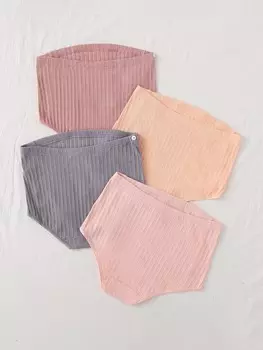 Трусики с контрастным кружевом для беременных, 4 шт Shein, мультиколор