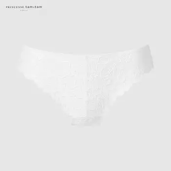 Трусики с кружевом, средняя талия UNIQLO, белый