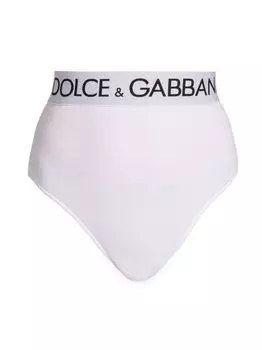 Трусики с логотипом и высокой талией DOLCE&GABBANA