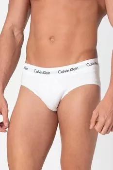Трусики с логотипом на талии - 3 пары Calvin Klein, белый