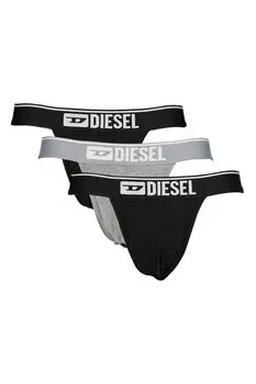 Трусики с вырезом и эластичной резинкой на талии - 3 пары Diesel, черный