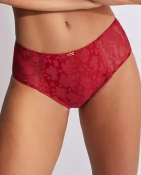 Трусики с высокой посадкой и кружевом Selmark, красный