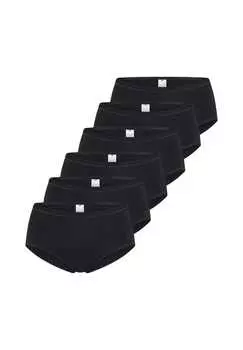 Трусики с высокой талией 6 пар в упаковке на каждый день хлопок Sloggi, черный