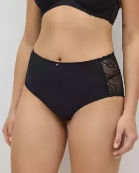 Трусики с высокой талией и кружевной отделкой Ysabel Mora, черный