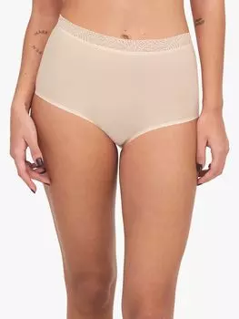 Трусики с высокой талией и мягким эластичным кружевным поясом Chantelle, золотой бежевый