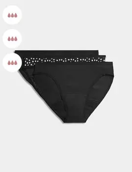 Трусики с высокой впитывающей способностью, 3 шт. Marks & Spencer, черный микс