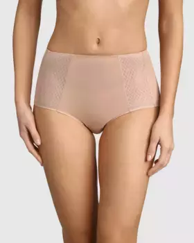 Трусики с завышенной талией из мягкой микрофибры Dim, цвет Natural