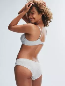 Трусики Savage X Fenty Cotton Essentials Lace-Trim, цвет Platinum Grey