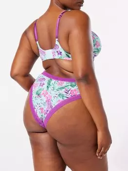 Трусики Savage X Fenty Microfiber Logo-Trim, цвет Candied Blue Hot Hibiscus Print