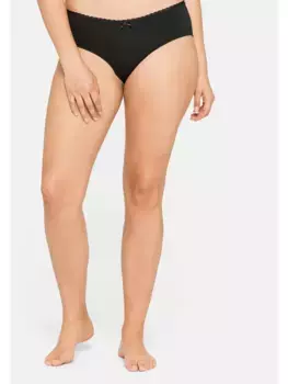 Трусики Sheego "большие размеры" (экономный пакет), с кружевными вставками, в двойной упаковке, черный