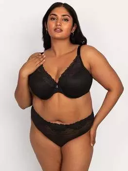 Трусики-Шорты Sheer Sheath с высоким вырезом Curvy Couture, черный