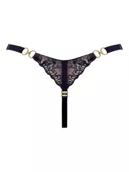 Трусики-стринги Amela с цветочным кружевом на бретельках Bordelle, фиолетовый