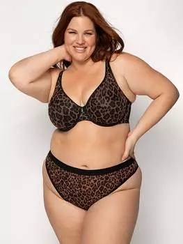 Трусики-Стринги из прозрачной сетки с высоким вырезом Curvy Couture, мультиколор