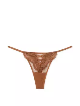 Трусики-стринги с цветочной вышивкой в стиле бохо Dream Angels, цвет Caramel