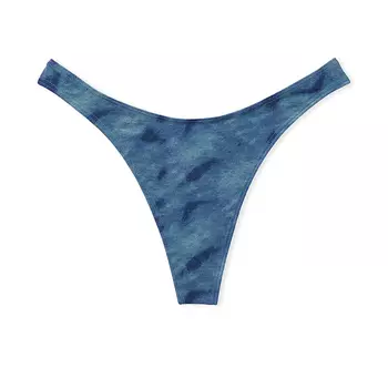 Трусики-стринги Victoria's Secret Stretch Cotton High-Leg Scoop Thong Classic, сине-голубой