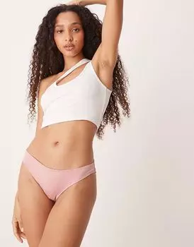 Трусики-танга Free People счастливее, чем когда-либо, розового цвета