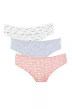 Трусики-трусы из трех предметов с рисунком Fall In Love DeFacto, разноцветный