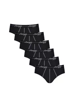 Трусики/трусы миди, упаковка из 6 шт., старт sloggi, черный