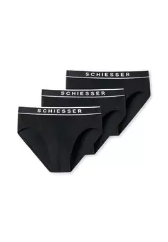 Трусики/трусы Rio, 3 шт., натуральный хлопок 95/5 SCHIESSER, черный