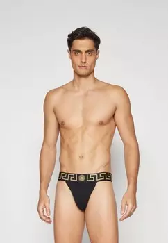 Трусики UNDERPANTS JOCK STRAP TOPEKA STRETCH NEW LOGO Versace, черный