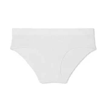Трусики Victoria's Secret Cotton Logo Waist Pointelle Hiphugger, белый