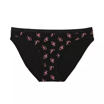 Трусики Victoria's Secret Stretch Cotton Bikini Classic, черный/розовый
