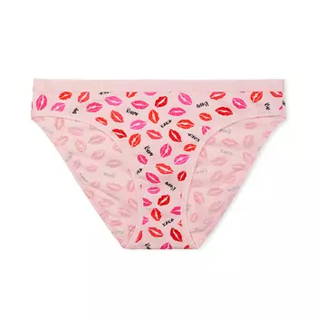 Трусики Victoria's Secret Stretch Cotton Bikini Classic, розовый/красный