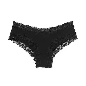 Трусики Victoria's Secret The Lacie Posey Lace Waist Cotton, черный