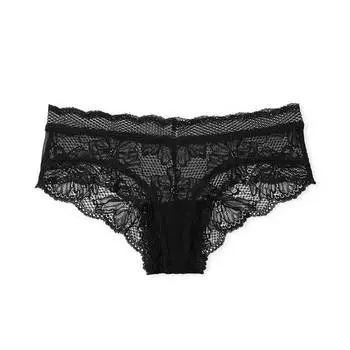 Трусики Victoria's Secret The Lacie Posey Lace Waist Cotton, черный