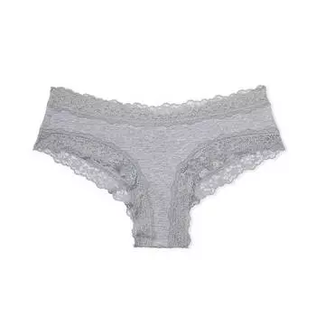 Трусики Victoria's Secret The Lacie Posey Lace Waist Cotton, серый