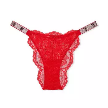 Трусики Victoria's Secret Very Sexy Shine Strap Lace Brazilian, красный