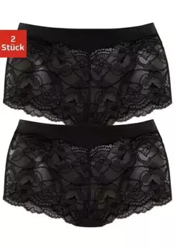 Трусики Vivance (2 шт.), мягкие манжеты из микрофибры и нежное кружево, черный