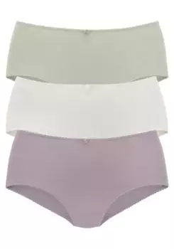 Трусики Vivance на талии (3 шт. в упаковке) с изящными цветочками спереди, кремовый