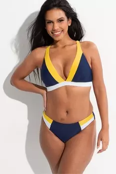 Трусики в стиле колор-блок Palm Springs Pour Moi, синий