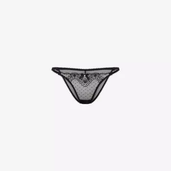 Трусики Yuma из тюля с вышивкой Agent Provocateur, черный