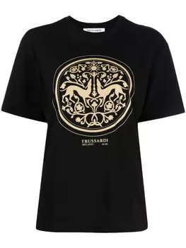 Trussardi футболка с логотипом, черный