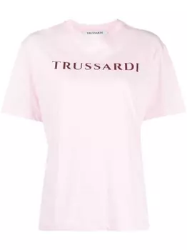 Trussardi футболка с логотипом, розовый