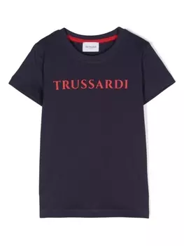 Trussardi футболка с логотипом, синий