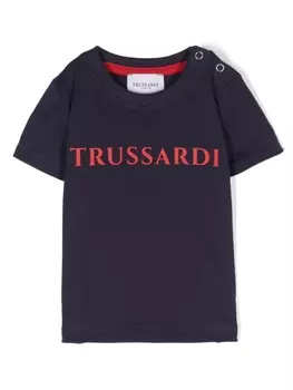 Trussardi футболка с логотипом, синий