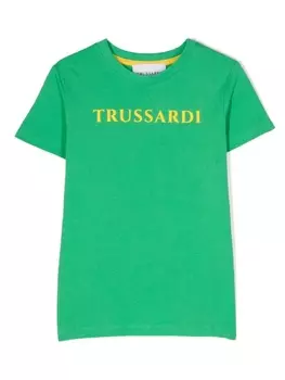 Trussardi футболка с логотипом, зеленый