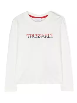Trussardi футболка с вышитым логотипом, белый