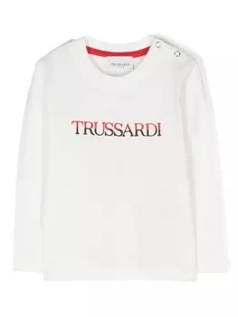Trussardi футболка с вышитым логотипом, белый