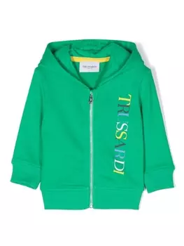 Trussardi худи на молнии, зеленый
