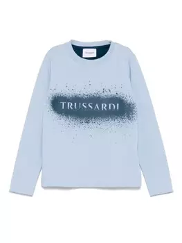 TRUSSARDI JUNIOR футболка с брызгами краски, синий