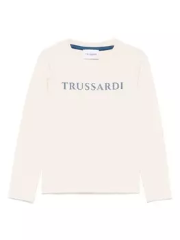TRUSSARDI JUNIOR футболка с логотипом, нейтральный цвет