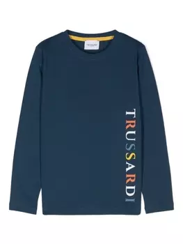 TRUSSARDI JUNIOR футболка с логотипом, синий
