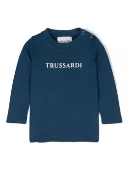 TRUSSARDI JUNIOR футболка с логотипом, синий
