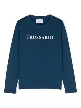 TRUSSARDI JUNIOR футболка с логотипом, синий