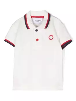 TRUSSARDI JUNIOR рубашка поло с логотипом, белый